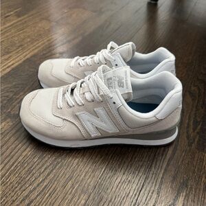 New Balance 574 Retro Sneakers in Light Gray and White